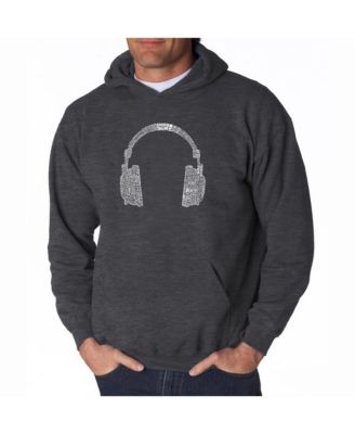 Men's Word Art Hoodie - Headphones - 63 Genres of Music
