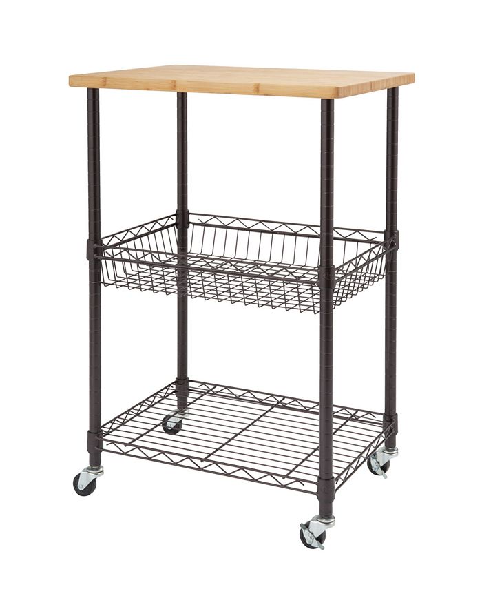 TRINITY Basics Bamboo Top Kitchen Cart Macy's
