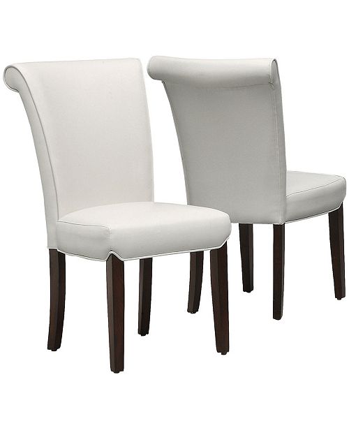 2 Piece Leather Look Dining Chair Set