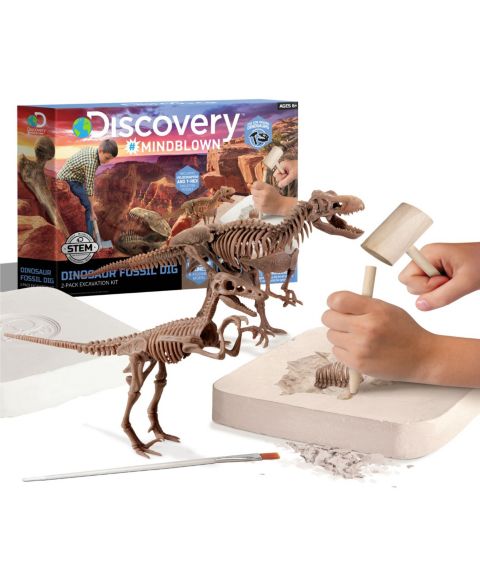 Детские игрушки Discovery #MINDBLOWN Dinosaur Excavation Skeleton 3D Puzzle 25-Piece Kit, Ages 6+