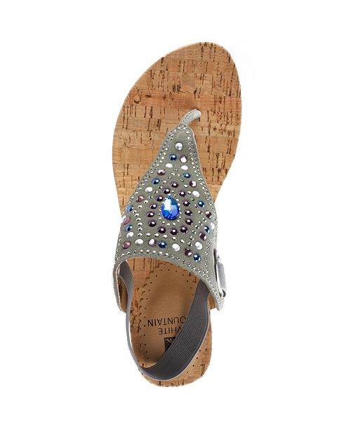 white mountain embellished sandals