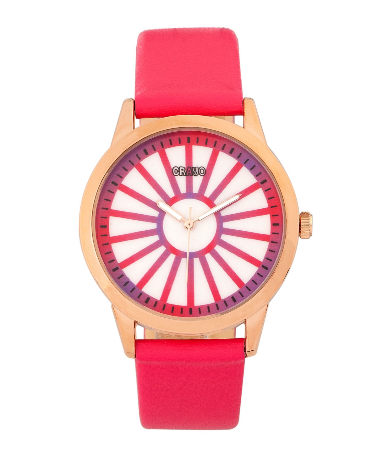 Unisex Electric Hot Pink Leatherette Strap Watch 41mm - Pink