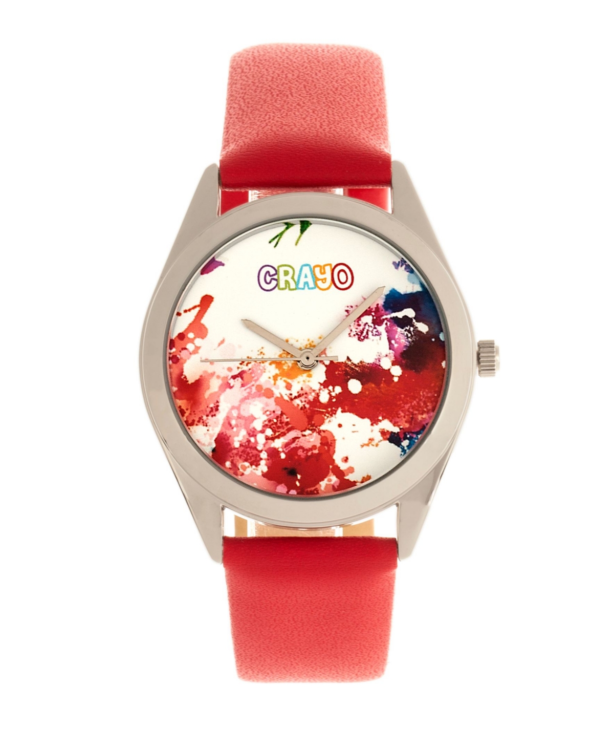 Crayo Unisex Graffiti Red Leatherette Strap Watch 35mm