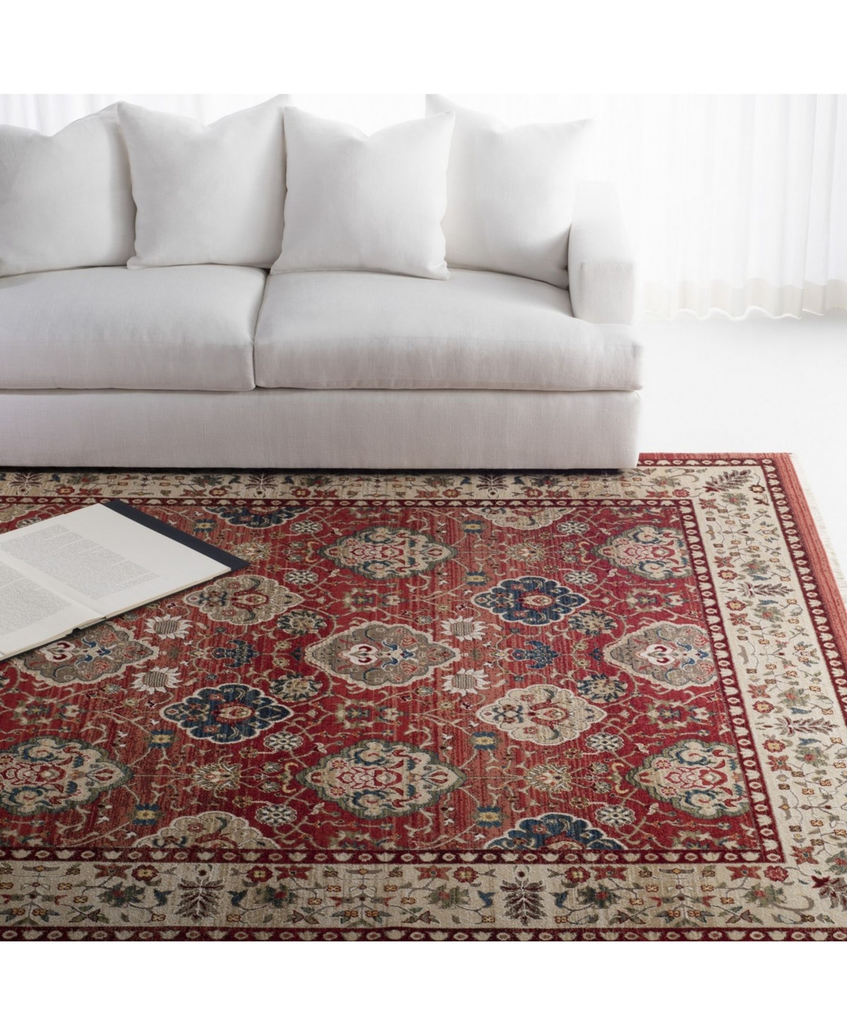 Lauren Ralph Lauren Ariel LRL1255C Red and Beige 9' X 12' Area Rug