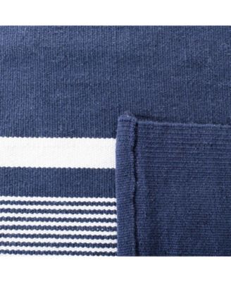 Hanover Stripe LRL2461A Navy 5' X 8' Outdoor Area Rug