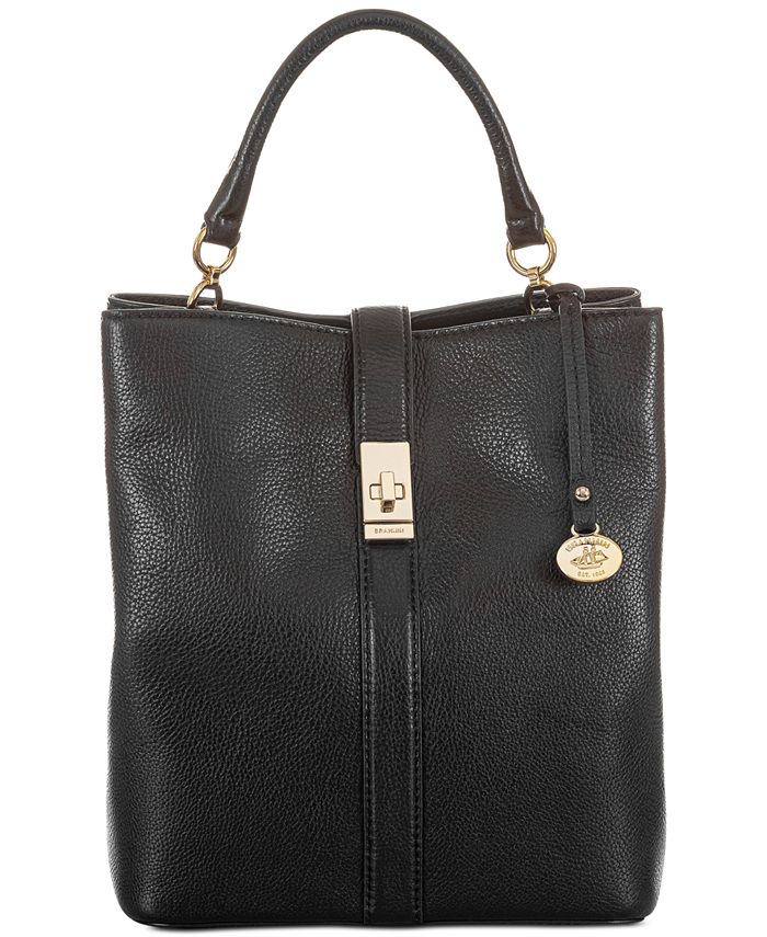 Brahmin Amelia Black Newbury Leather Bucket Bag Macy's