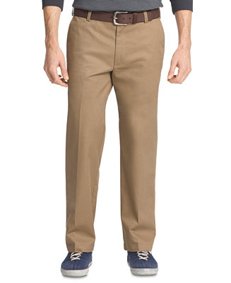Colors Vary NWT Mens' IZOD CHINO Straight Fit/Flat Front Khaki Pants   Sizes 