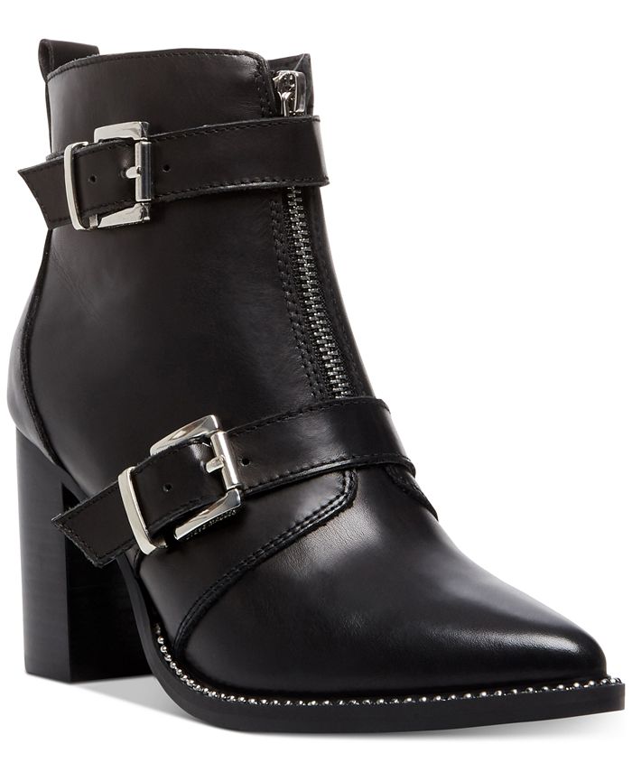 Steve Madden Women's Halle Moto Buckle Leather Booties & Reviews 