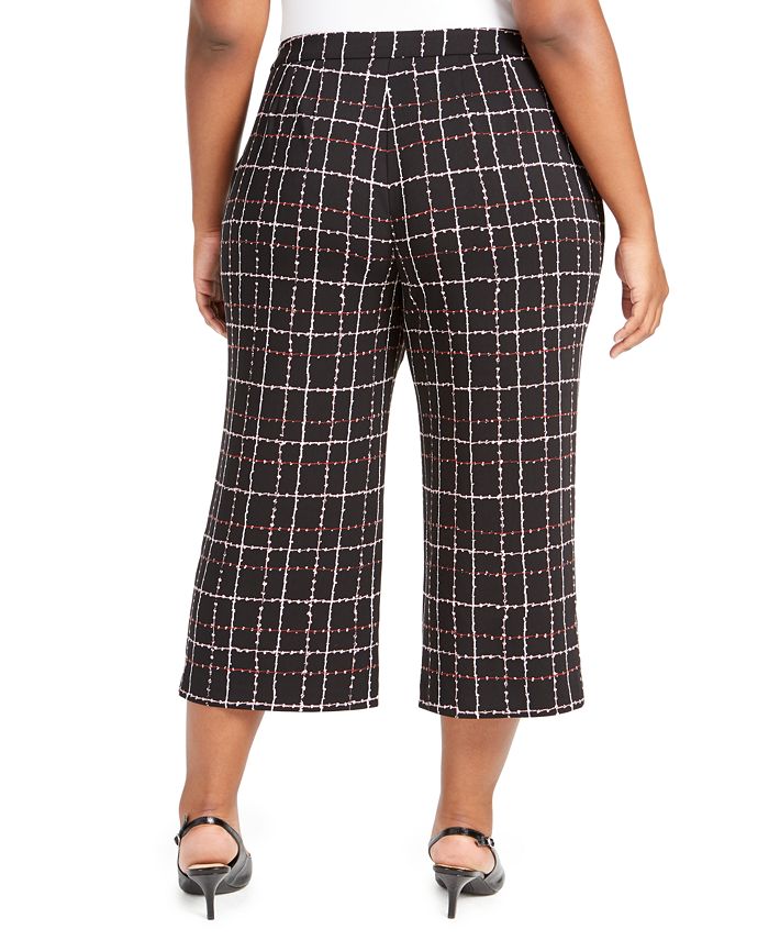 Alfani Women's Culotte Pull on Cropped Wide Leg Pants Brown Size X-Large