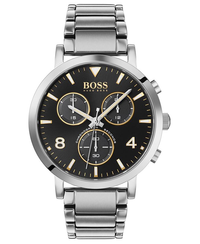 BOSS Men's Chronograph Spirit Stainless Steel Bracelet Watch 41mm ...