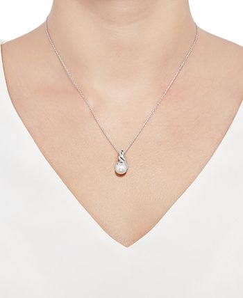 EFFY Collection Pearl Lace by EFFY® Cultured Freshwater Pearl Cage Pendant  Necklace in Sterling Silver (11-1/2mm) - Macy's
