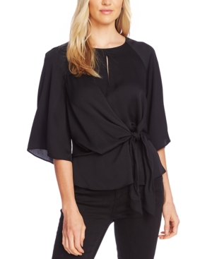 image of Vince Camuto Women-s Tie-Front Keyhole Top