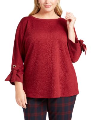 macy's red plus size tops