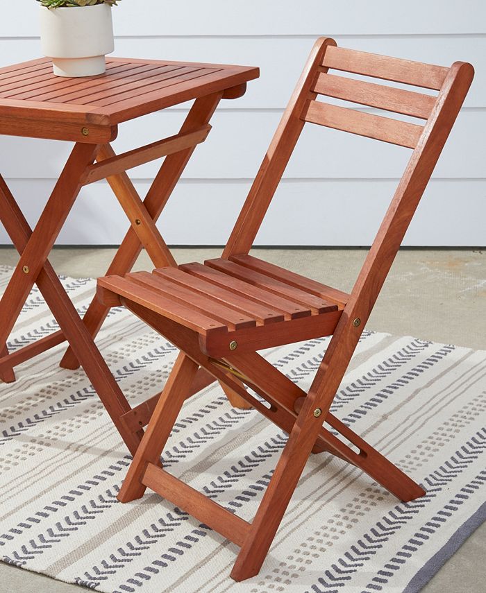 VIFAH Malibu Outdoor Patio 3Piece Wood Bistro Set Macy's