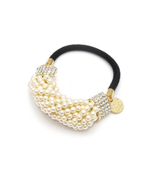 Женские аксессуары Soho Style Imitation Pearl and Crystal Ponytail Holder, цвет: Прозрачный