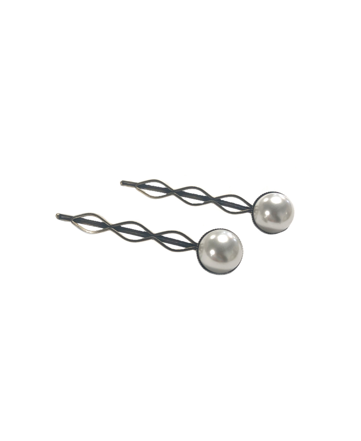 Imitation Pearl 2 piece Bobby Pin - Clear