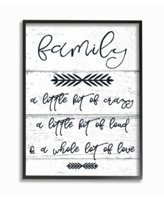 A Little Crazy Loud Love Family Framed Giclee Art, 11" x 14"