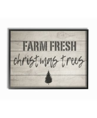 Farm Fresh Christmas Trees Vintage-Inspired Sign Framed Giclee Art, 16" x 20"