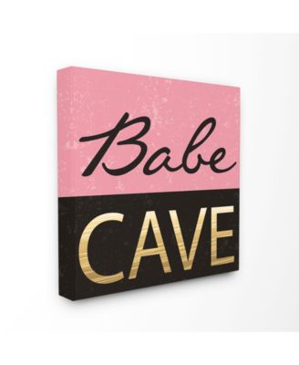 Babe Cave Pink and Gold Canvas Wall Art, 24" x 24"