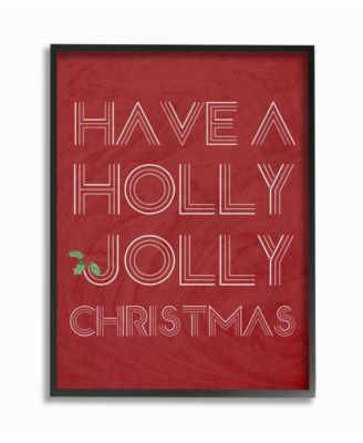 Holly Jolly Christmas Framed Giclee Art, 11" x 14"