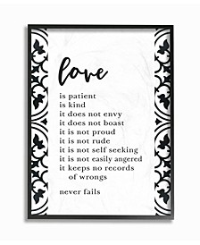 Love Is Patient Love Is Kind Framed Giclee Art, 11" x 14"