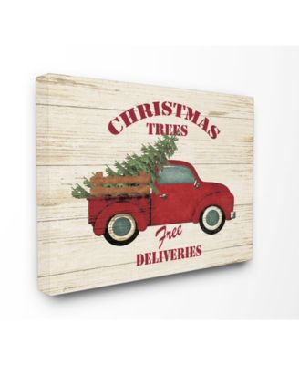 Merry Christmas Vintage-Inspired Tree Truck Canvas Wall Art, 16" x 20"