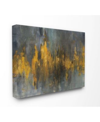 Stupell Industries Black and Gold Abstract Fire Canvas Wall Art, 24