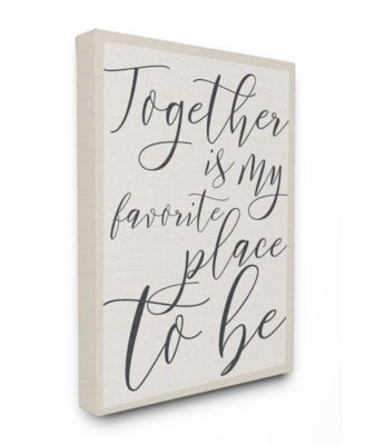 Together - My Favorite Place To Be Canvas Wall Art, 24" x 30"