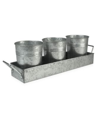 Artland - Masonware Galvanized Metal 4-Piece Picnic Caddy Set