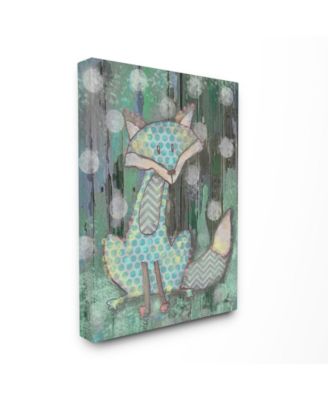 The Kids Room Distressed Woodland Fox Canvas Wall Art, 30" x 40"