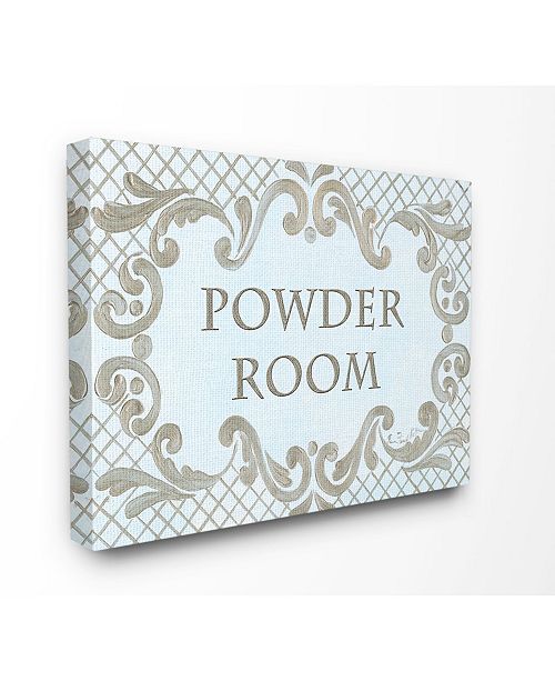 Stupell Industries Home Decor Powder Room Aqua And Gold Lattice