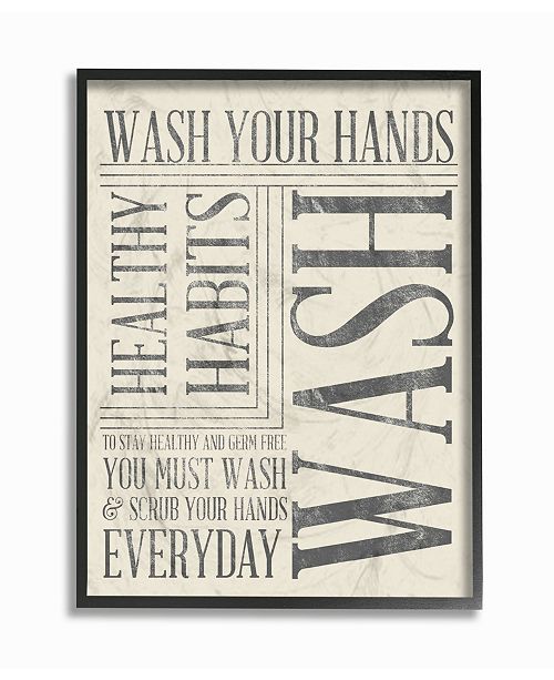 Stupell Industries Home Decor Wash Your Hands Typography Bathroom