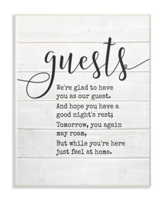 Guests Feel At Home Wall Plaque Art, 10" x 15"