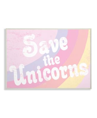 Save The Unicorns Wall Plaque Art, 12.5" x 18.5"
