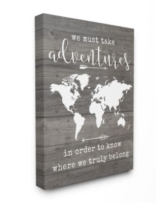 Take Adventures Map Canvas Wall Art, 16" x 20"