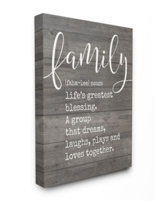 Stupell Industries Family Definition Planked Canvas Wall Art, 30