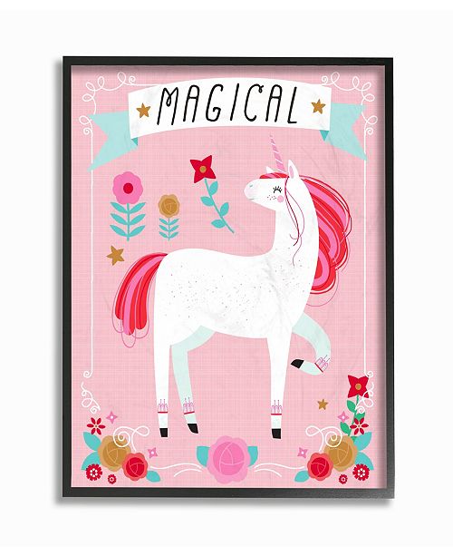 Stupell Industries Magical Colorful Unicorn Framed Giclee Art 16