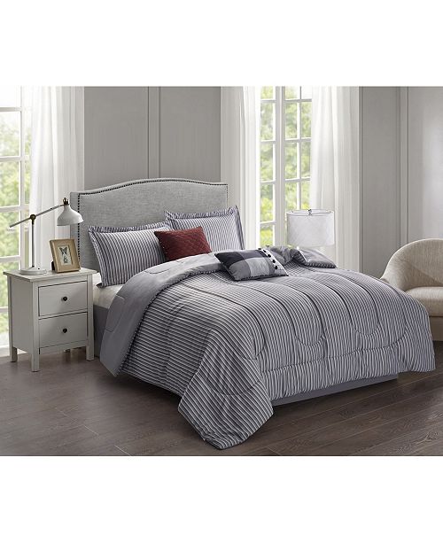 Brown Grey Kincaid 6 Piece Comforter Set Queen Reviews