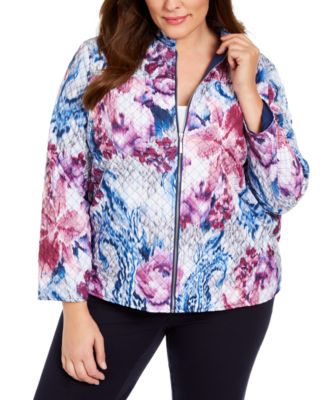 Alfred Dunner - Plus Size Printed Quilted Jacket