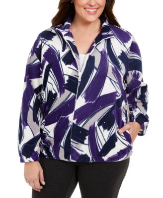 plus size fleece zip up jacket