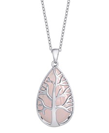 Black Agate (9 ct. t.w.) Coral Reef Pendant 18" Necklace in Sterling Silver. Also Available in Rose Quartz (11 ct. t.w.)