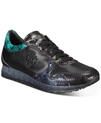 Roberto Cavalli - Men's Embroidered Logo & Embossed Low-Top Fashion Sneakers