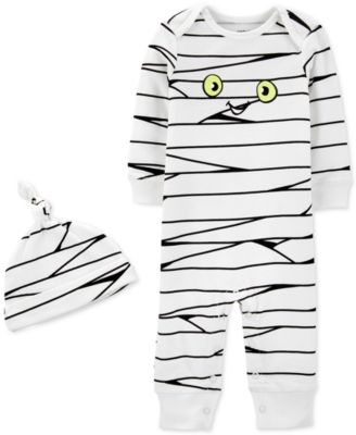 Carter's - Baby Boys & Girls 2-Pc. Cotton Mummy Hat & Glow-In-The-Dark Jumpsuit Set