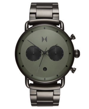 image of Mvmt Chronograph Blacktop Rallye Green Gunmetal Stainless Steel Bracelet Watch 47mm