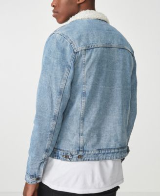COTTON ON Men's Borg Denim Jacket 