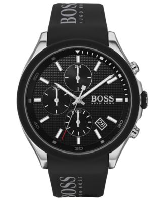 Hugo Boss BOSS Men's Chronograph Velocity Black Silicone Strap Watch ...