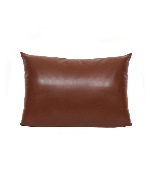 Stratton Home Decor Faux Leather Design Lumbar Pillow