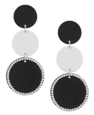 image of Trifari Gold-Tone Painted Metal Linear Earrings