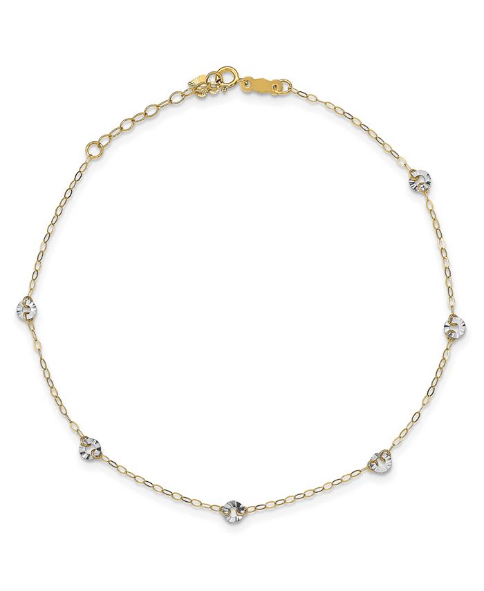 Macy s Circle Disc Anklet in 14k White and Yellow Gold Macy s