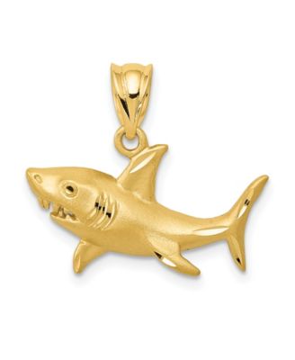 14k gold shark pendant